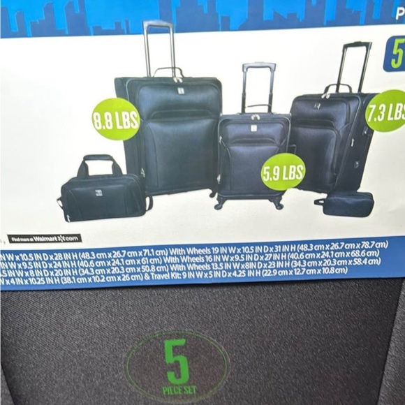 NEW! Protege 5-Piece SET Softside Spinner Luggage Set Suitcases Checked & Carry - Picture 7 of 11